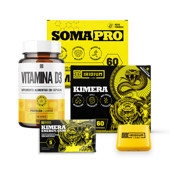 Combo Kimera Thermo + Soma Pro ZMA + Vitamina D + Kimera Gum Unitário + Porta Cápsulas