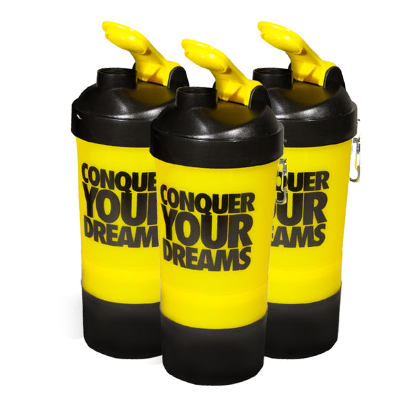 Kit 3x Coqueteleira Shaker Conquer Your Dreams 500ml - Iridium Labs