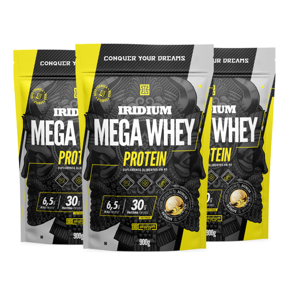 Kit 3x Mega Whey Protein 900g - Iridium Labs